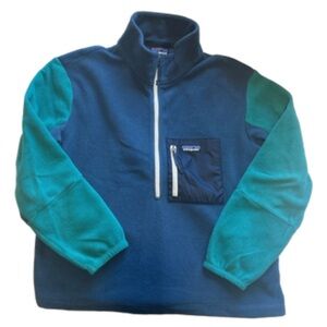 Patagonia Teal and Navy Fleece Pullover
